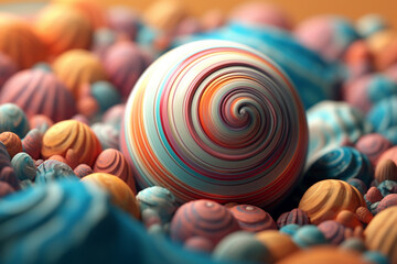 Poster - An abstract Vesta with swirling geometric patterns and soft pastel colors, evoking a sense of tranquility and serenity in the cosmic expanse. Generative AI technology