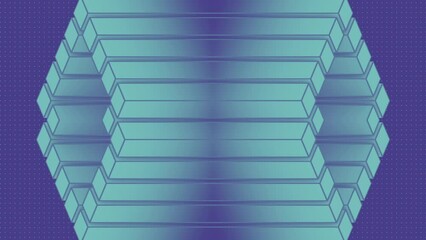 Leinwandbilder - Symmetrical background with loop animation of geometric shapes. 3d rendering HD