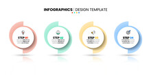 Infographic Template. 4 Abstract Circles With Icons