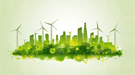 Eco-friendly banner design, planet and energy conservation concepts, illustration. Generative AI