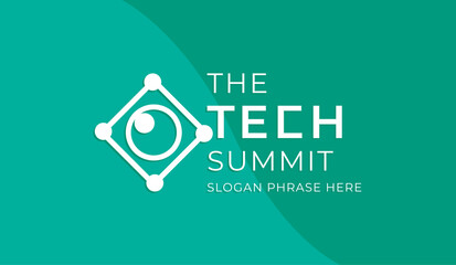 Fototapete - logo graphic design of annual event summit and title made for Technology theme - annual convention for tech
