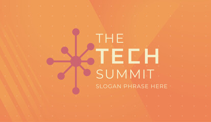 Fototapete - logo graphic design of annual event summit and title made for Technology theme - annual convention for tech