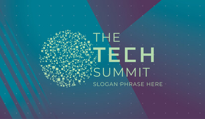 Fototapete - logo graphic design of annual event summit and title made for Technology theme - annual convention for tech