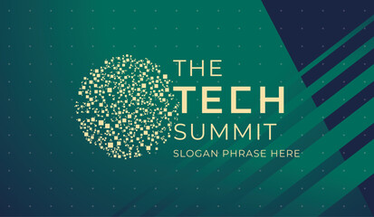 Fototapete - logo graphic design of annual event summit and title made for Technology theme - annual convention for tech