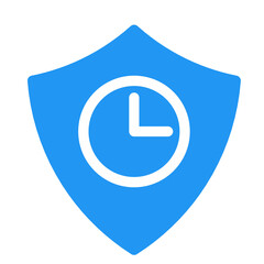 Sticker - shield icon with clock