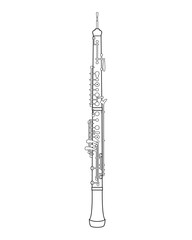 Easy coloring cartoon vector illustration of an oboe isolated on white background