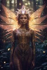 Poster - Freyja, a norse, scandinavian pagan goddess associated with love, beauty, fertility, sex, war, gold, and prophecies. Generative AI image.