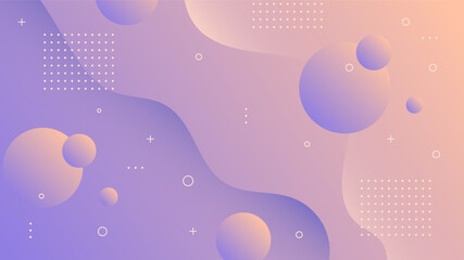 Wall Mural - Modern Abstract Background with Motion Waves Retro Memphis and Purple Peach Red Gradient Color