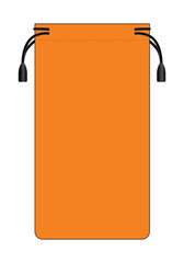 Orange Power Bank Case Bag Template On White Background, Vector File.