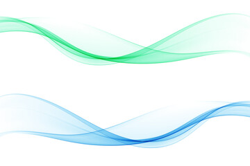 Green and blue flow of wavy lines, abstract wave background. Set of vector waves.