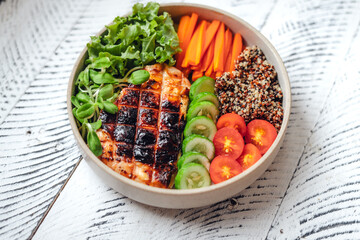 Healthy food grilled chicken salad