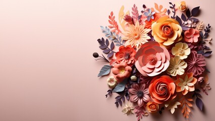 Poster - Abstract floral paper background with a copy space