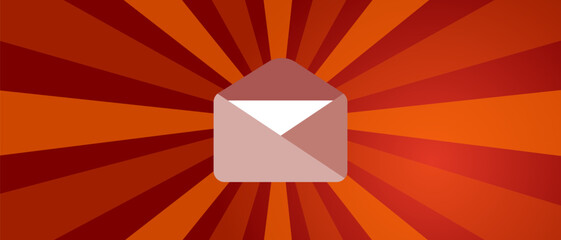 Aufkleber - Email envelope icon symbol of communication message shine red background