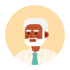 Canvas Print - Old man with silver hair and beard semi flat vector character head. Handsome grandpa. Editable cartoon avatar icon. Face emotion. Colorful spot illustration for web graphic design, animation