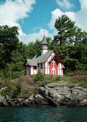 Canvas Print - The Chapel of Isaac Jogues, on Lake George in Bolton, New York