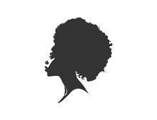 Black Woman With Afro Hair Silhouette. Vector Illustration Design.