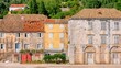Traditional stone houses along the waterfront street in the picturesque village of Sipanska Luka on Sipan Island on the Dalmatian Coast in Croatia.