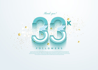 Wall Mural - 33k followers with a sprinkling of festive and beautiful celebration ornaments