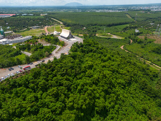 Wall Mural - Aerial view of church on a Nui Cui mountain in Dong Nai province, Vietnam.