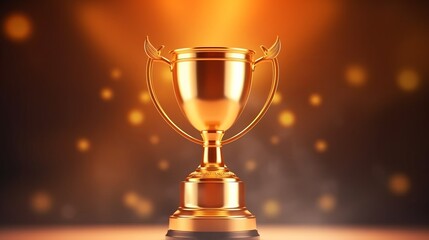 illustration of a golden trophy cup on a bright background