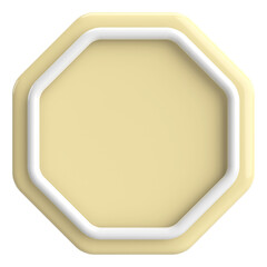 3D octagon button. Empty button. 3D illustration.