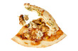 © SashaMagic - Pizza scraps isolated on white background. Pizza crusts.