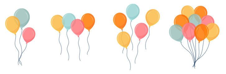 ballons - eléments vectoriels colorés éditables pour la fête et les célébrations diverses différente