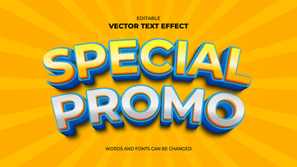 Canvas Print - special promo editable 3d text effect on yellow background