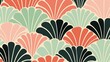 Retro scallop vintage pattern, illustration art background