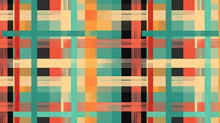 Wall Mural - Retro plaid vintage pattern, illustration art background