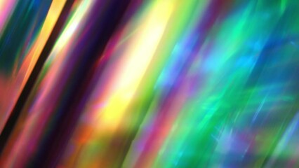 Wall Mural - Crystal prism refracting light in vivid rainbow colors. Diamond neon purple holographic hypnotic background. Glass dispersion