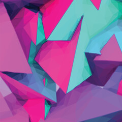 Poster - Abstract background with colorful blue and purple triangular shapes