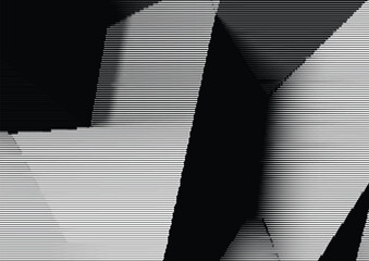 Poster - Abstract woodcut styled background with intersecting cubes