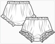 WOVEN - KNIT ELASTICATED BLOOMER KNICKER DESIGNED FOR TODDLER GIRLS AND BABY GIRLS IN EDITABLE FILE