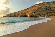 Bay And Beach Of Matala, Iraklion, Crete, Greek Islands