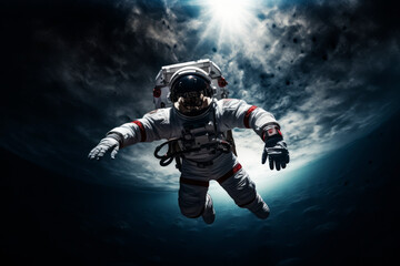 Wall Mural - astronaut over the planet. generative ai