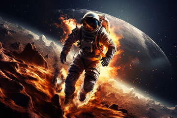 Wall Mural - astronaut in space, epic image. generative ai