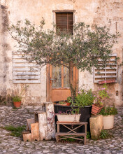 Charming Rustic Scene In The Old Town Of Matera, Basilicata