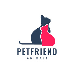 Wall Mural - cat pets friends pedigree colorful abstract simple mascot logo icon vector illustration