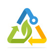 Illustration icon with the concept of technology management that supports environmentally friendly recycling systems and sustainable energy.