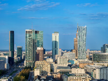 City Centre Skyline, Elevated View, Warsaw, Masovian Voivodeship, Poland