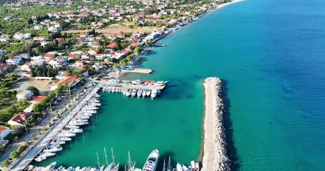 Wall Mural - Aerial View of the Quaint Marina and Shoreline in Palamutbükü, Datça, Muğla, Turkey