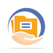 Illustration icon with the concept of keeping and managing document folders.