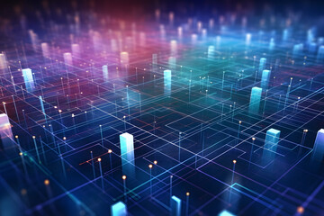 futuristic electonic network blockchain wallpaper with connecting communication digital data elements in background texture