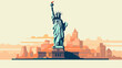 creative illustration of the statue of liberty in new york in usa. Generative AI