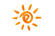 Orange sunscreen cream in a sun shape isolated on transparent background. Sunscreen cream as a logo or design element. reative idea of suntan lotion.