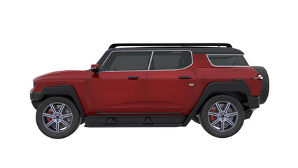 Poster - Modern generic SUV vehicle in red. Isolated 3D illustration.