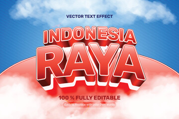 Wall Mural - 3D Bold Indonesia Raya Text Effect