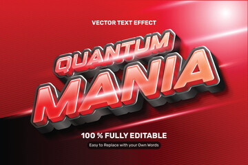 Wall Mural - 3D Red Bold Quantum Mania Text Effect