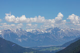 Fototapeta Na ścianę - Mountain landscape in Stubaital, Austria. With space for text.